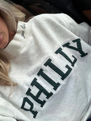 Embroidered Letter Mock Neck Sweatshirt