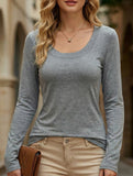 Lyocell Wide Neck Slim Base Layer Top