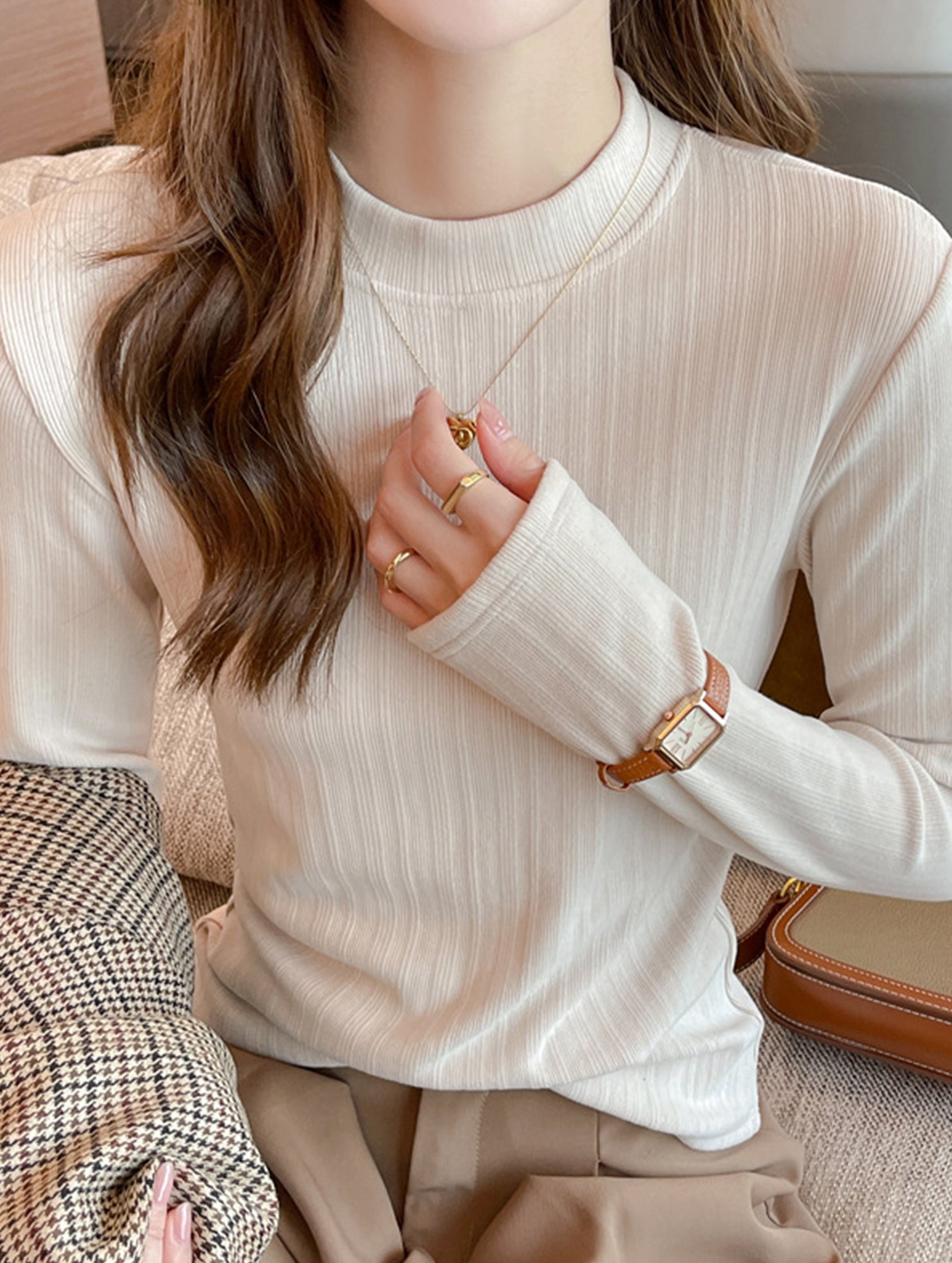 Thermal Mock Neck Slim Fit Long Sleeve Top