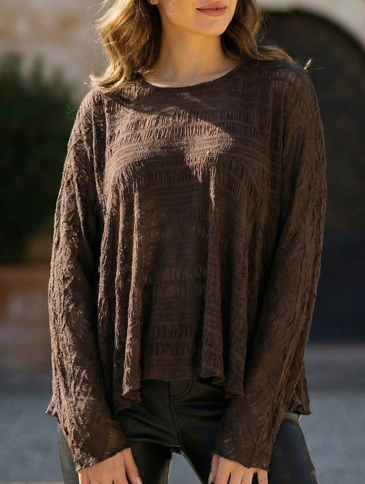 Cutout Batwing Sleeve Sheer Vintage Blouse_CWTTL01208