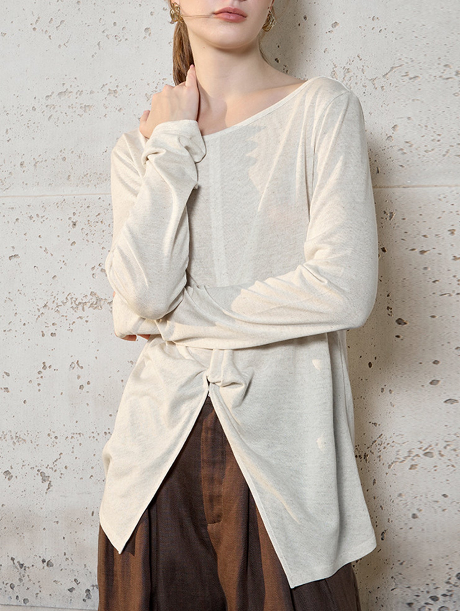 Tencel Linen Sun Protection Long Sleeve Top_CWTTL01211