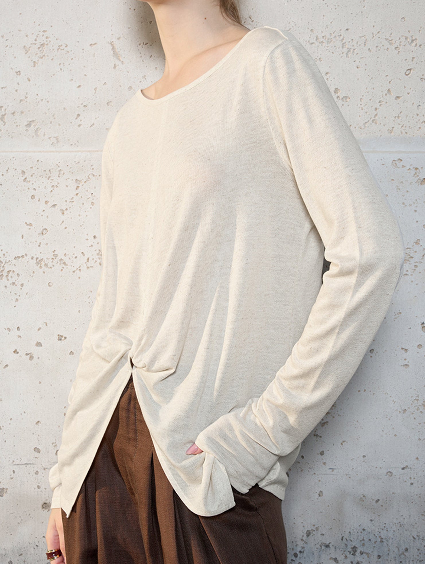 Tencel Linen Sun Protection Long Sleeve Top_CWTTL01211