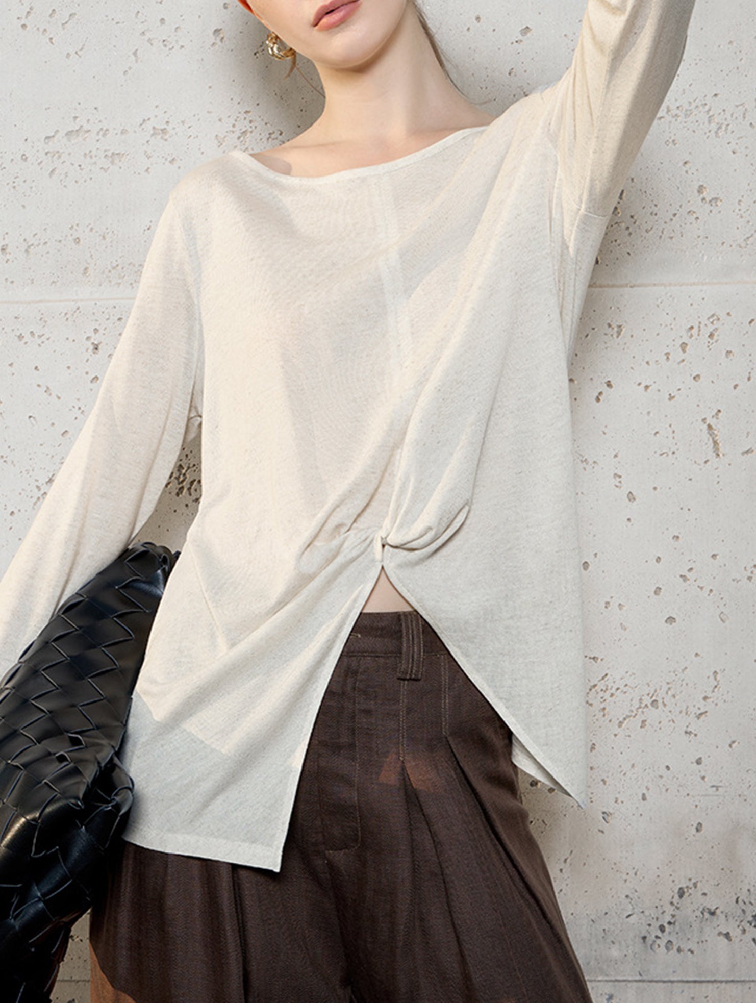 Tencel Linen Sun Protection Long Sleeve Top_CWTTL01211