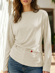 Silk Off Shoulder Long Sleeve Knit Top_CWTTL01212