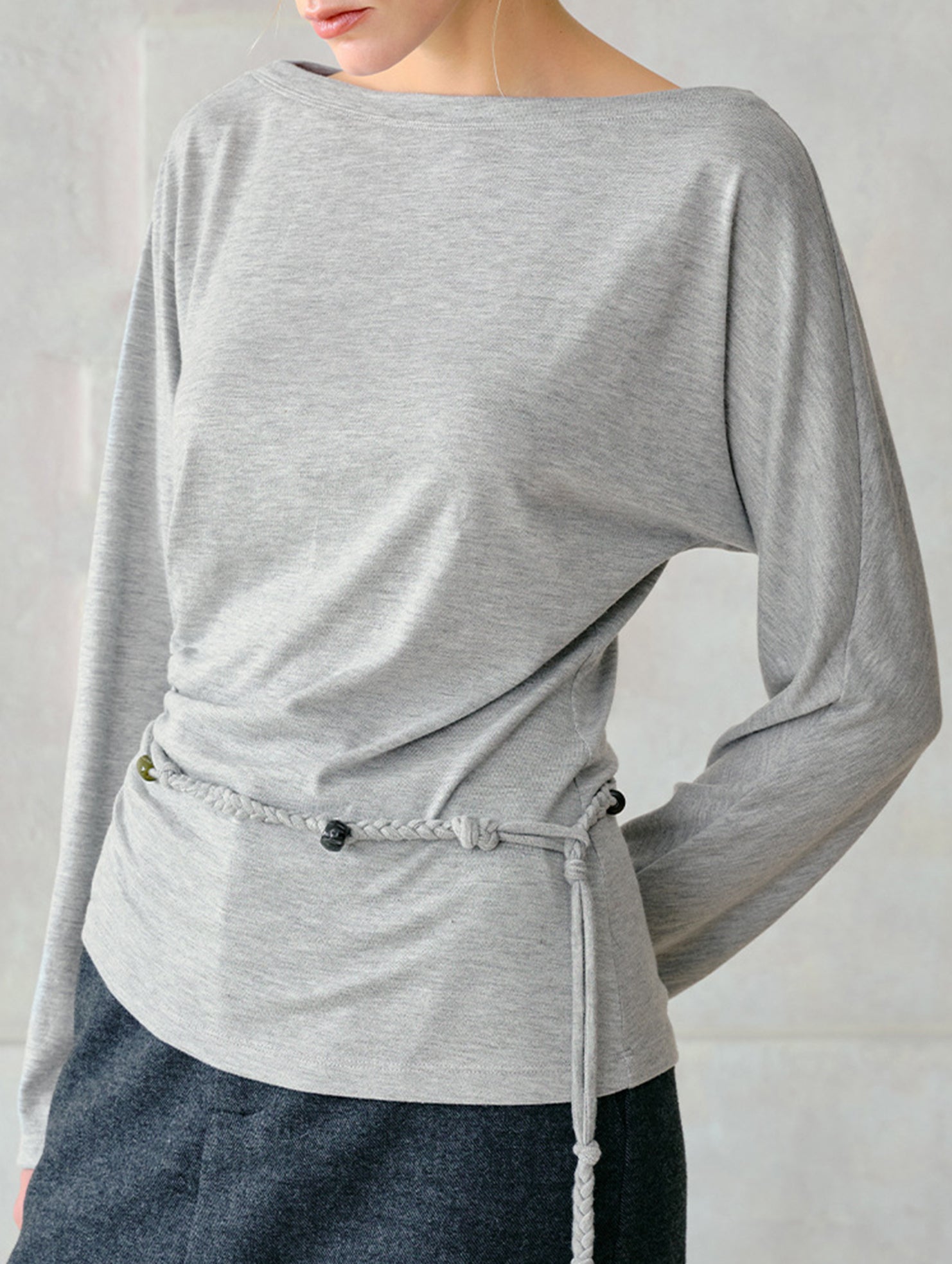 Silk Off Shoulder Long Sleeve Knit Top_CWTTL01212