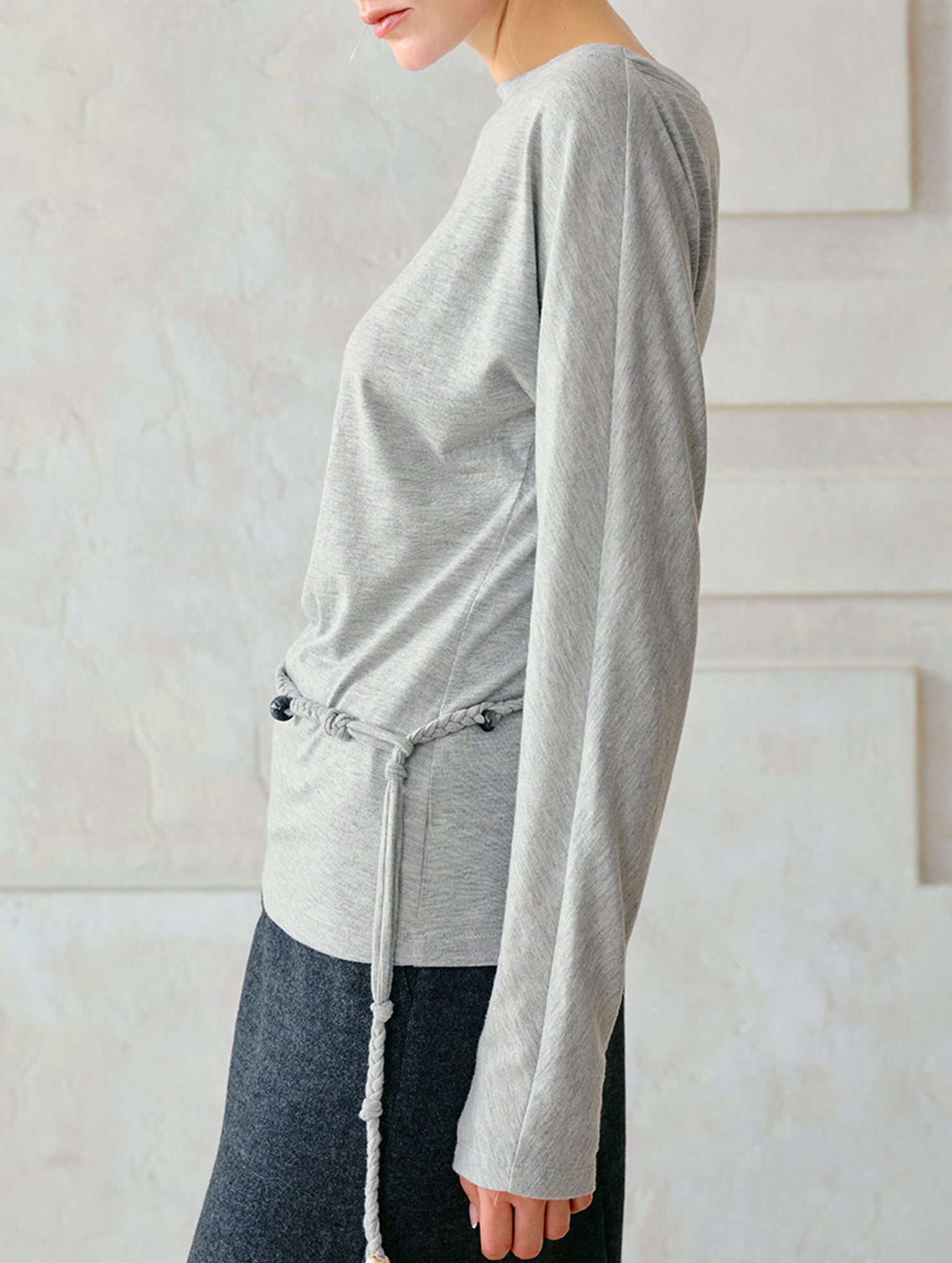 Silk Off Shoulder Long Sleeve Knit Top_CWTTL01212