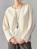 Crew Neck Loose Fit Long Sleeve Sweatshirt_CWTTL01215