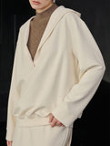 Linen Blend V Neck Hooded Pullover Top_CWTTL01216