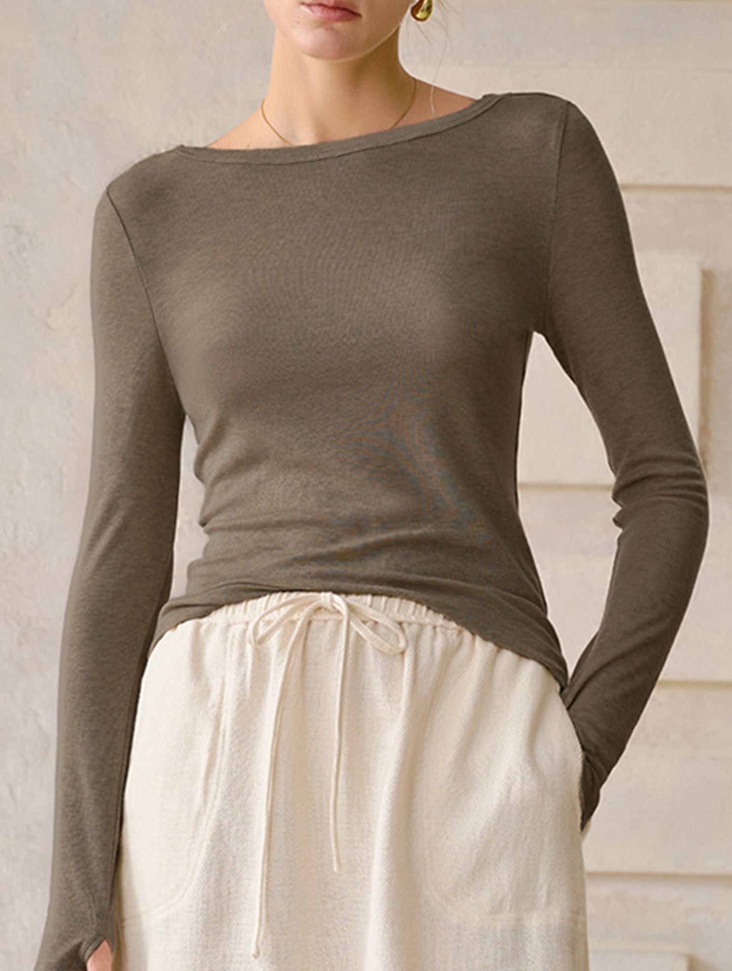 Tencel Wool Slim Fit Short Base Layer Top_CWTTL01219