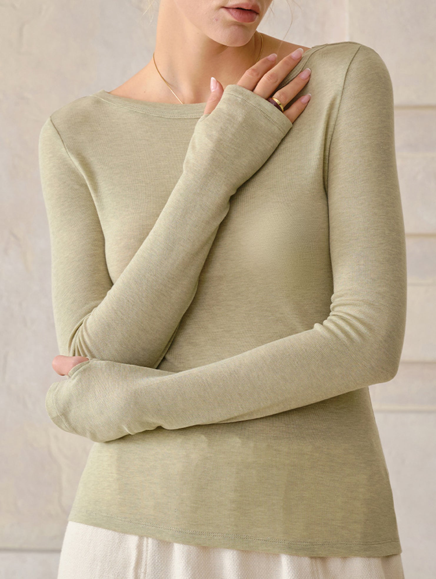Tencel Wool Slim Fit Short Base Layer Top_CWTTL01219