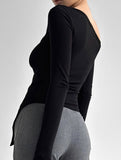 Solid One Shoulder Slim Fit Top