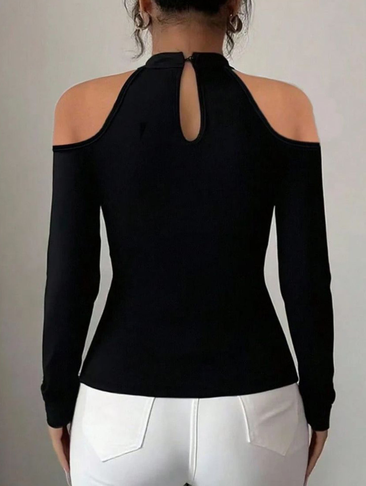 Cutout Off Shoulder Slim Fit Top