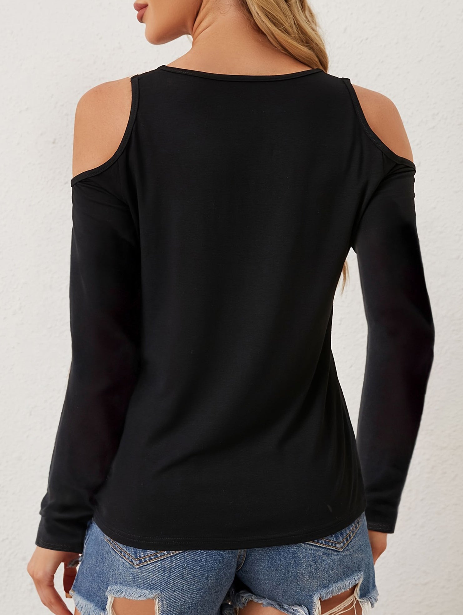 Lace V Neck Cutout Sleeve Top