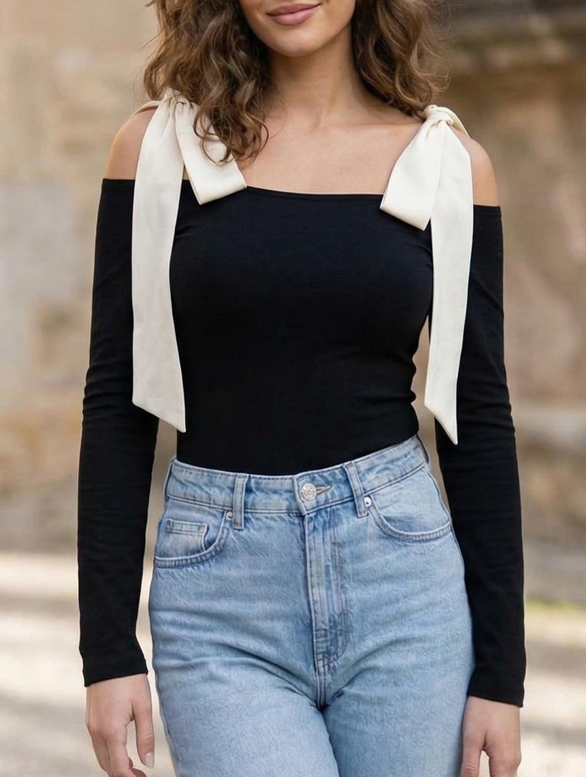 Off Shoulder Slim Tee