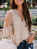Solid V Neck Casual Tee