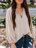 Solid V Neck Casual Tee