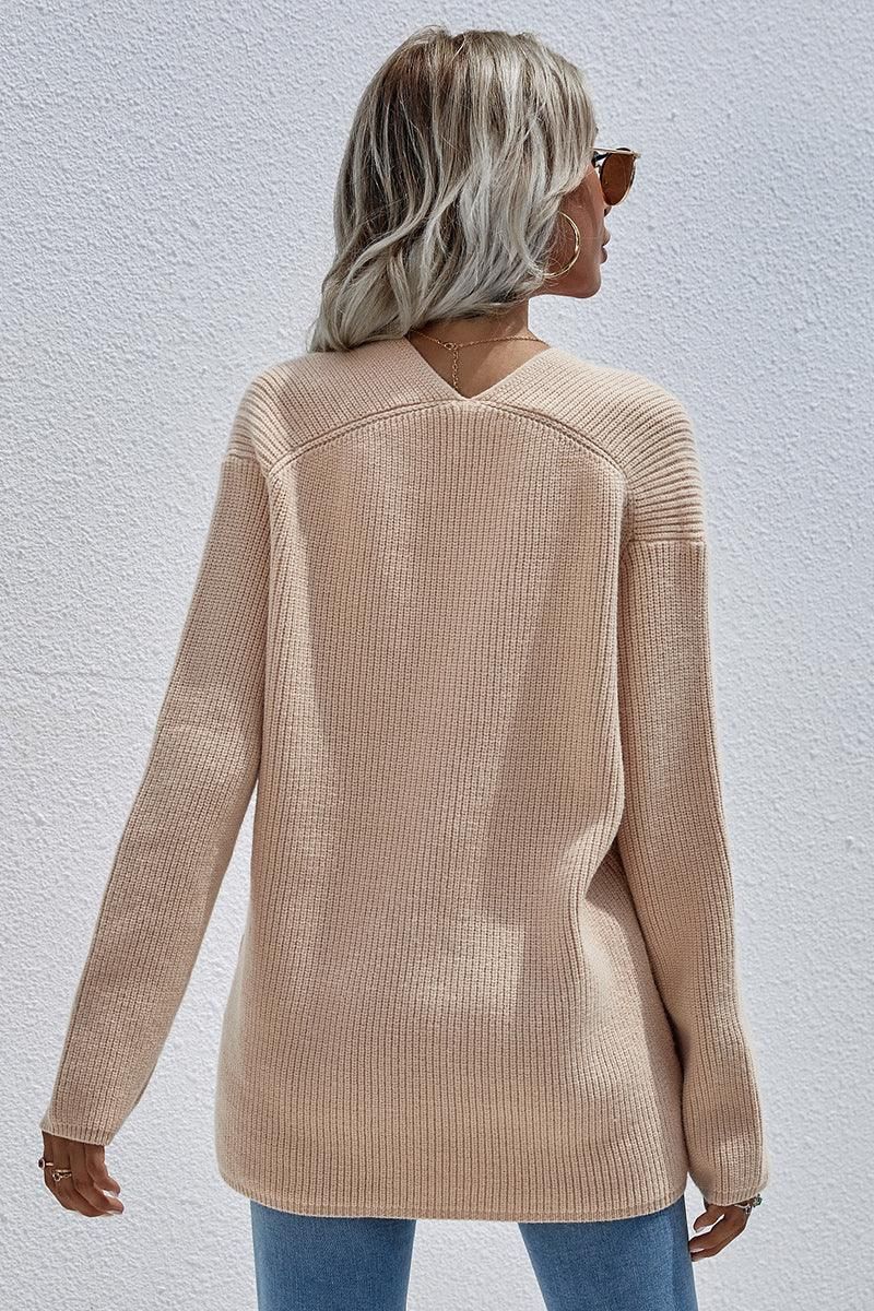 DEEP V NECK TOPS - Doublju