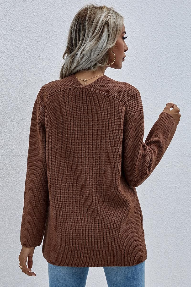 DEEP V NECK TOPS - Doublju