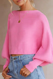 LOOSE STRAPLESS LARGE SIZE SOLID COLOR SWEATER