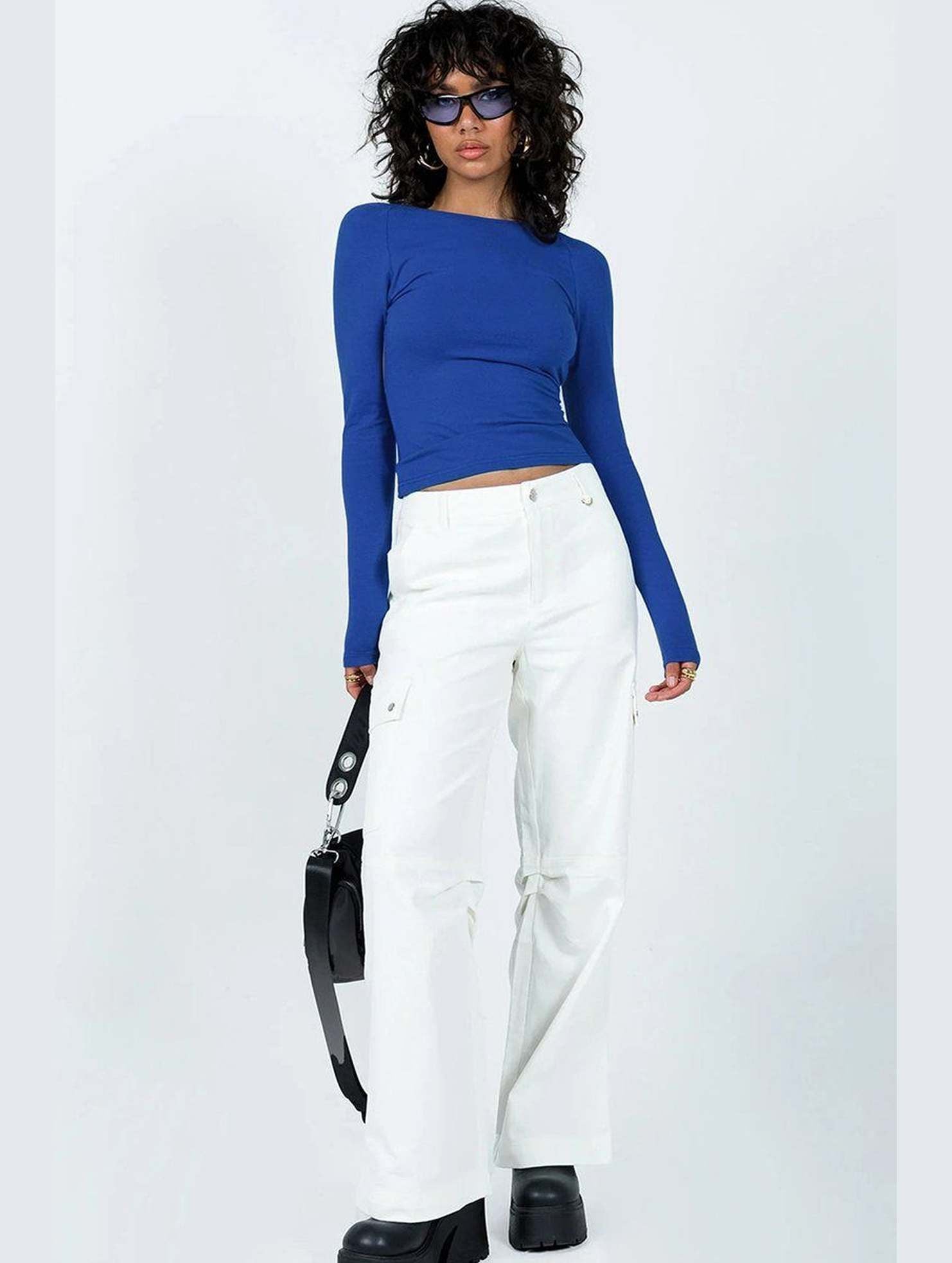 Women Long Sleeve Backless Tight T Shirt_Cwttl0933