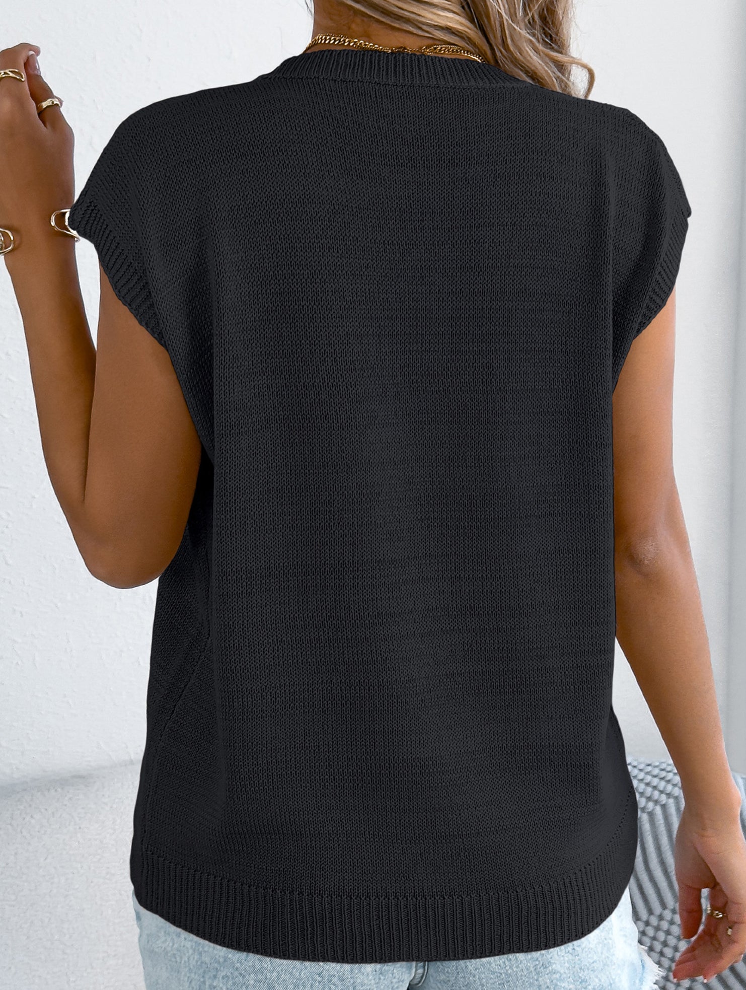 Contrast Heart Loose Knit Sweater