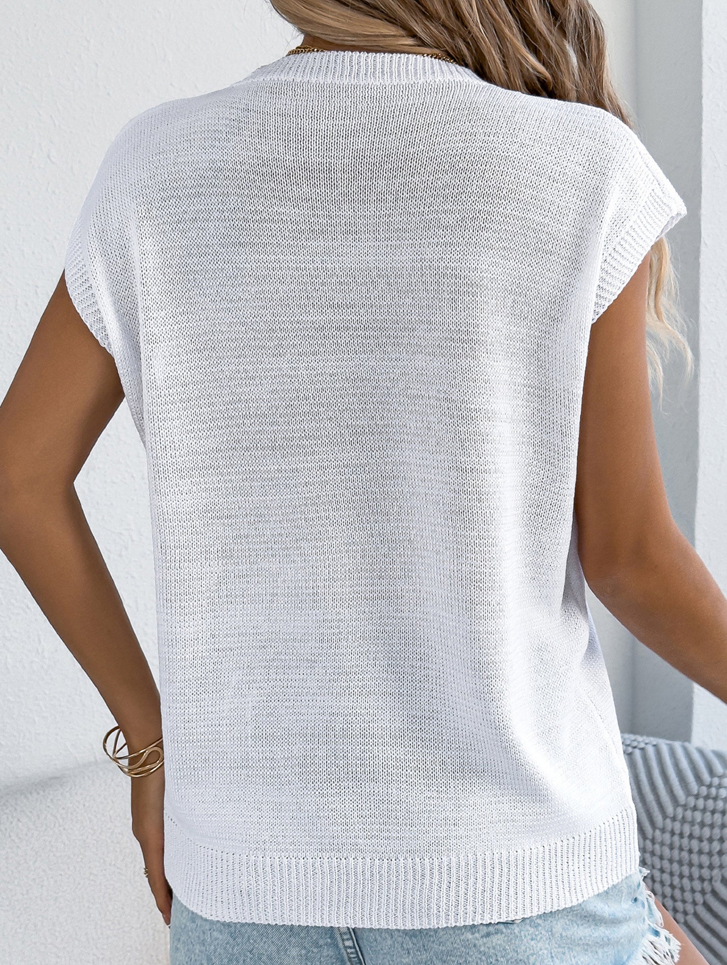 Contrast Heart Loose Knit Sweater