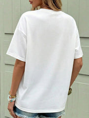 Heart Rhinestone Loose Tee