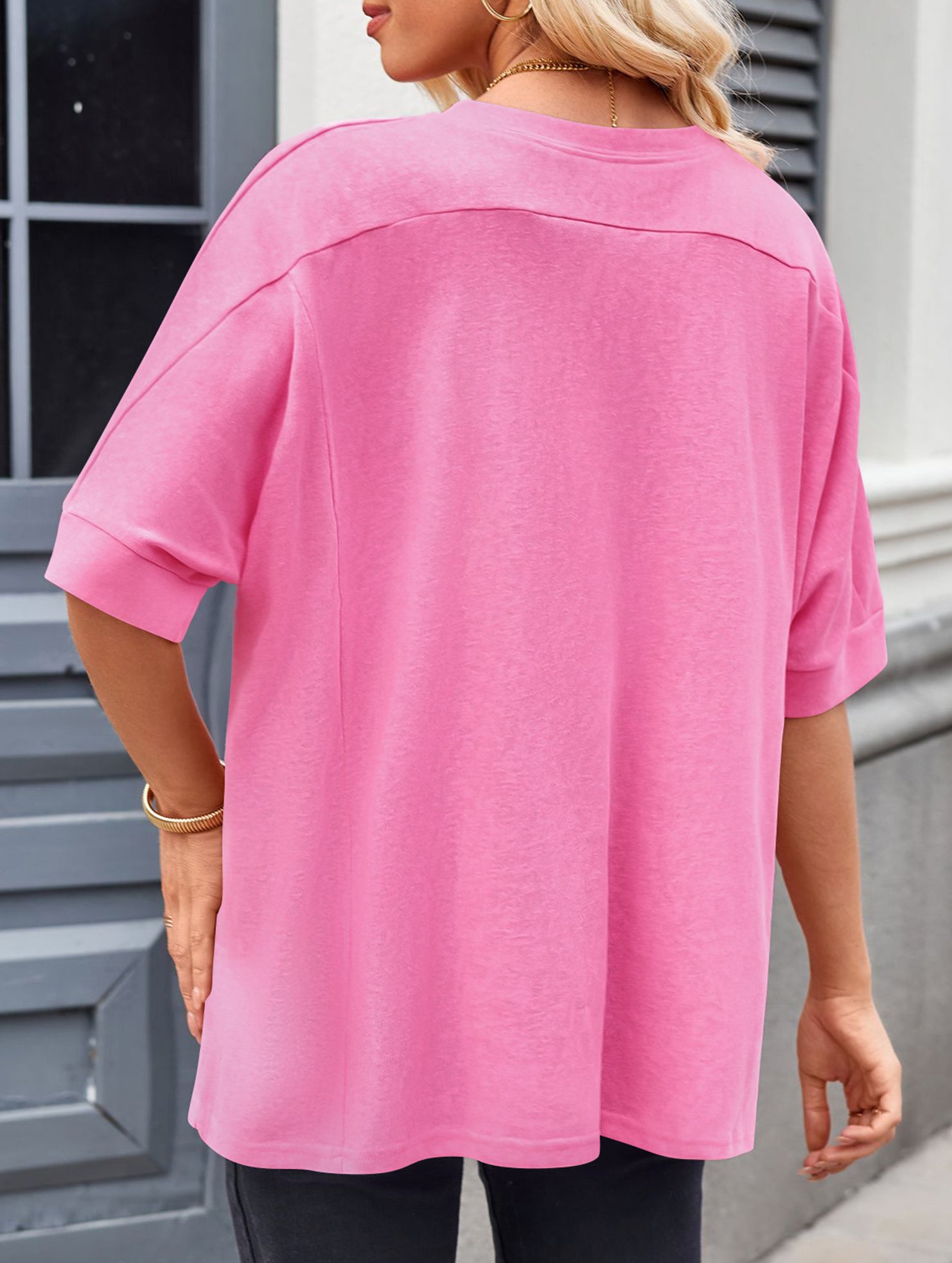 Oversized Knit Crew Neck Tee