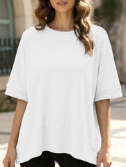 Oversized Knit Crew Neck Tee
