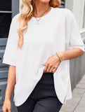Oversized Knit Crew Neck Tee