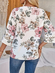 V Neck Lace Flare Sleeve Top