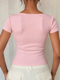 Bow One Shoulder Slim Fit Tee