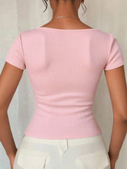 Bow One Shoulder Slim Fit Tee