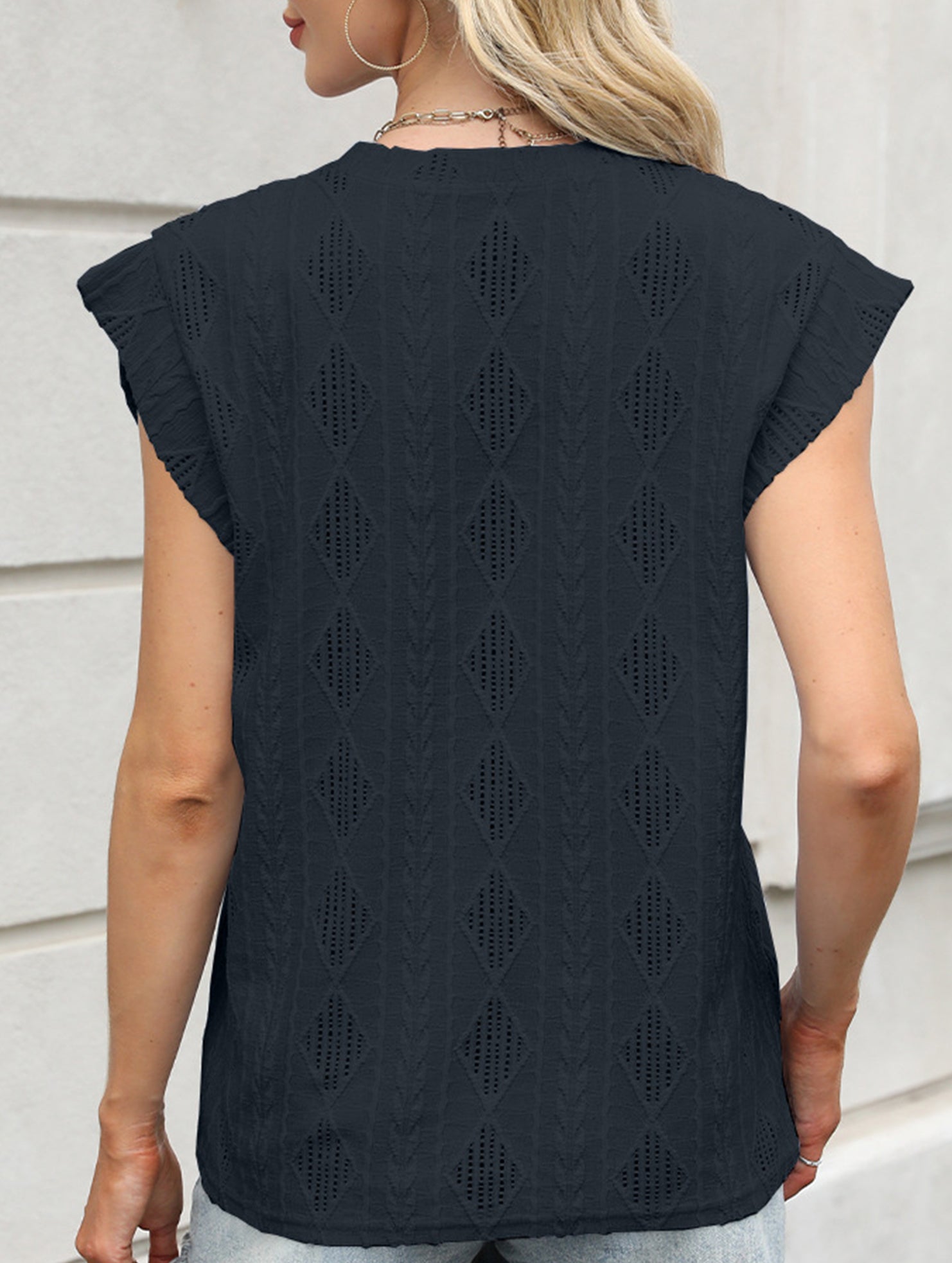 Jacquard Crewneck Loose Tee