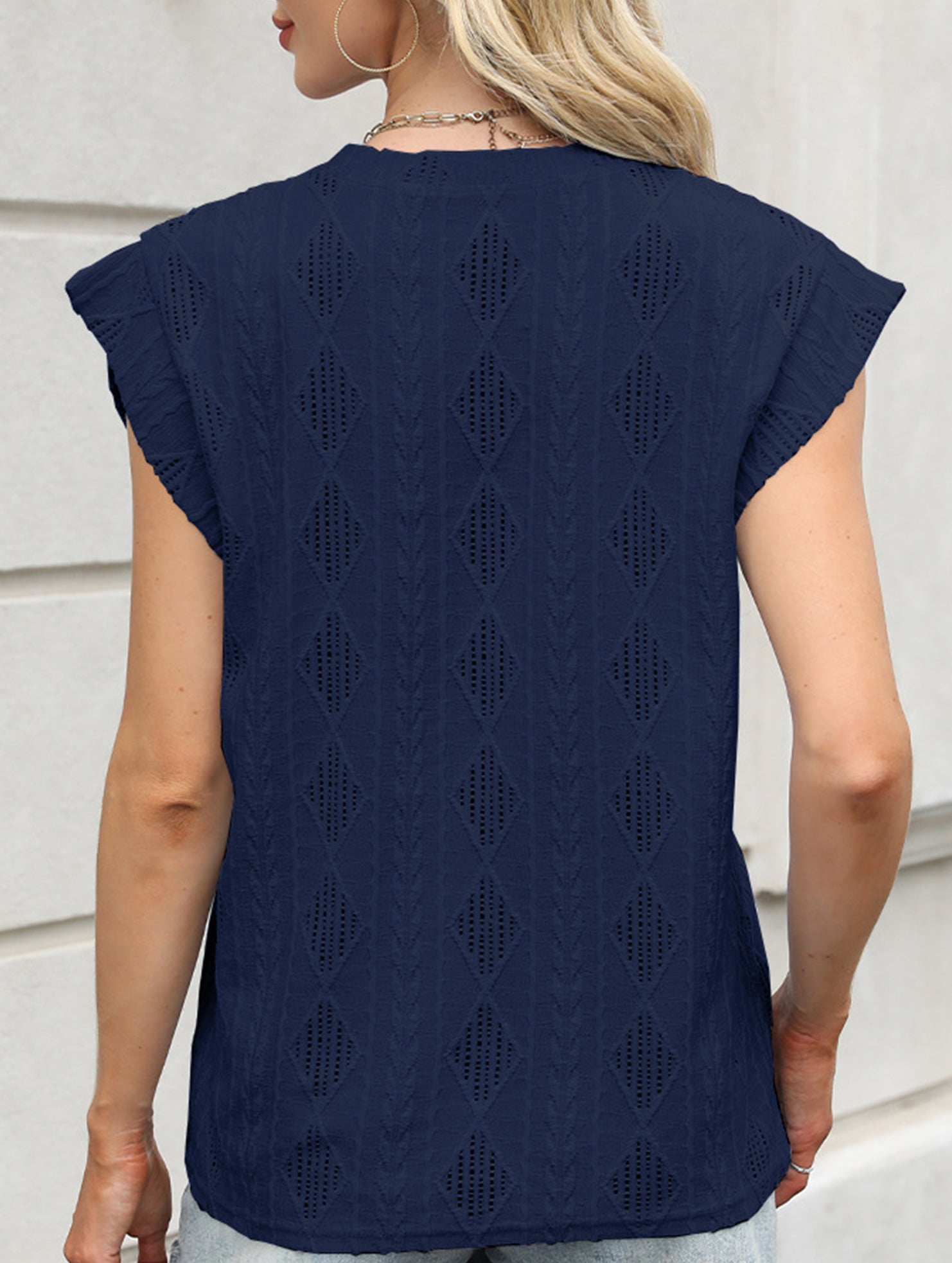 Jacquard Crewneck Loose Tee