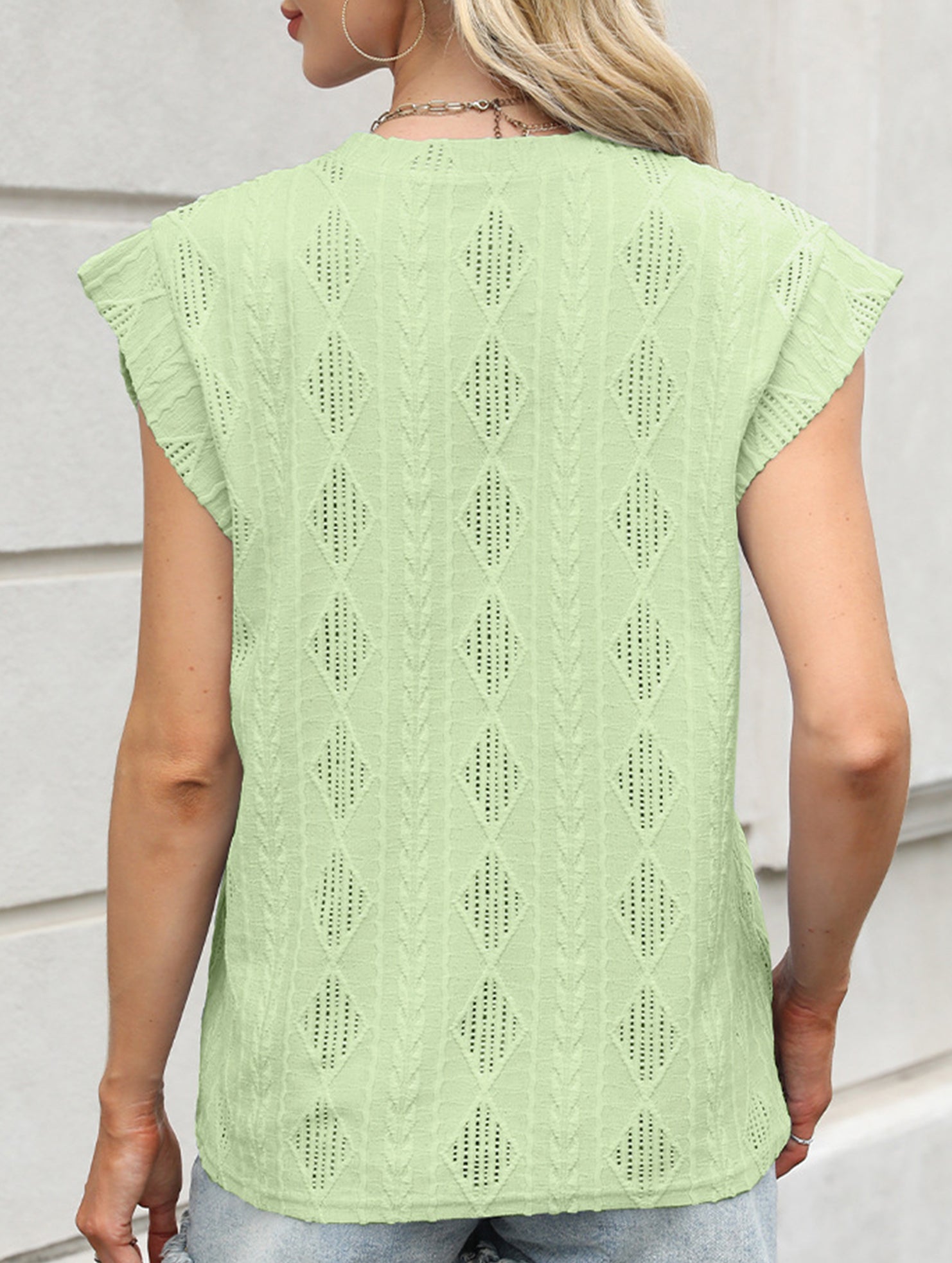 Jacquard Crewneck Loose Tee