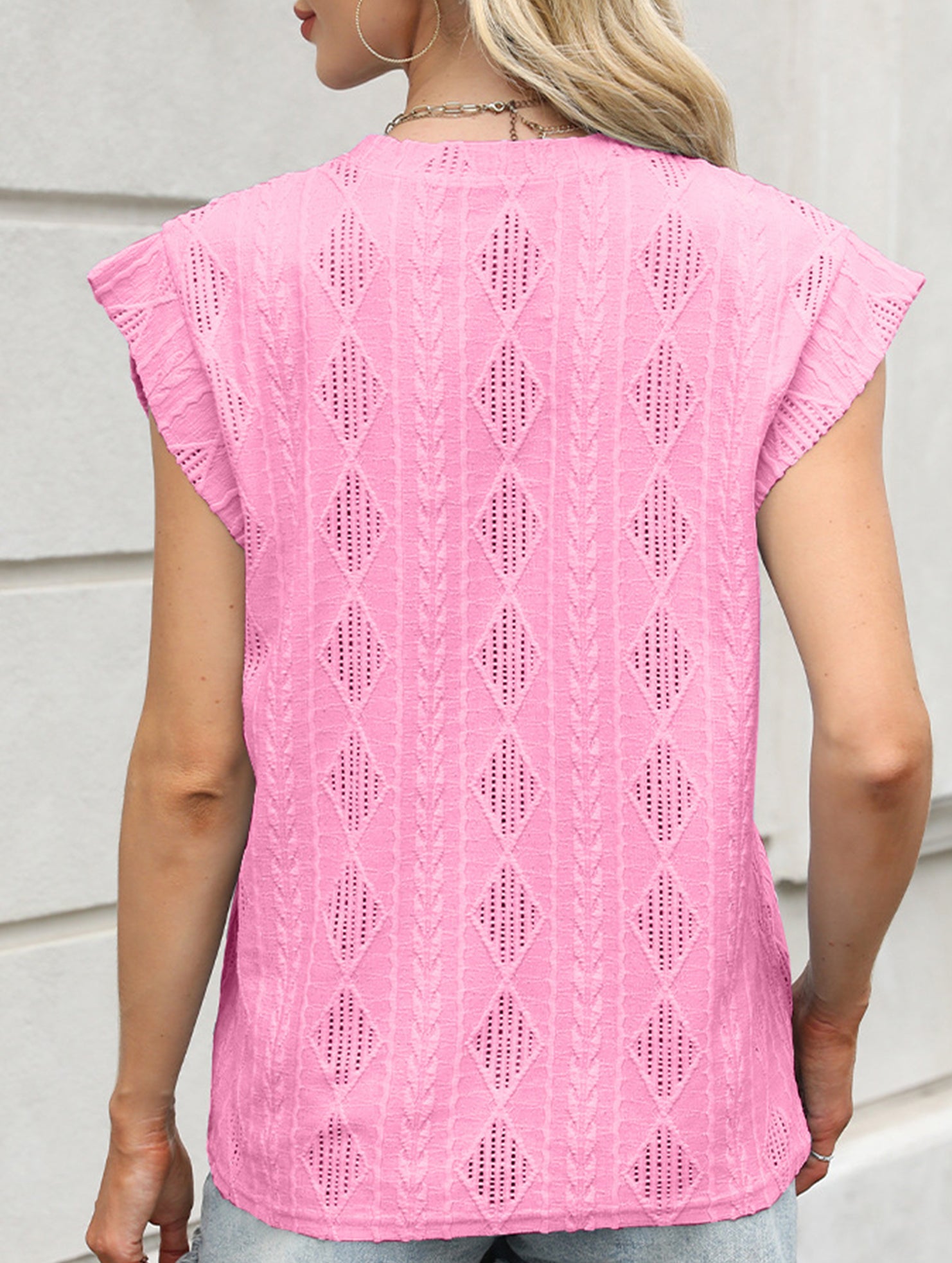 Jacquard Crewneck Loose Tee