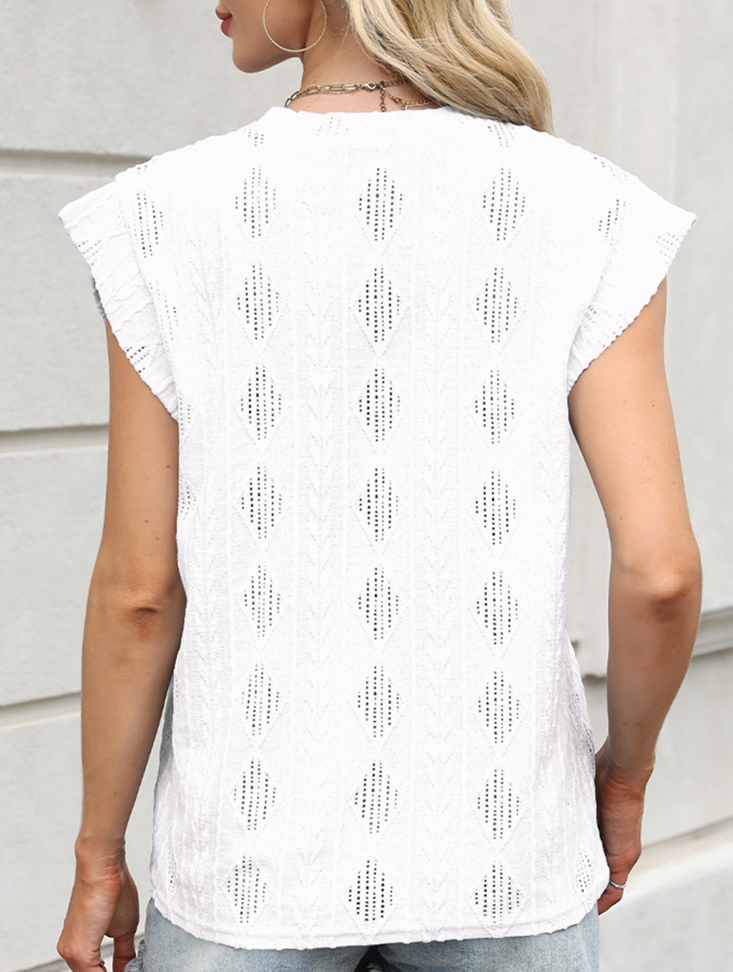 Jacquard Crewneck Loose Tee