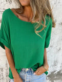 Solid Crewneck Short Sleeve Tee