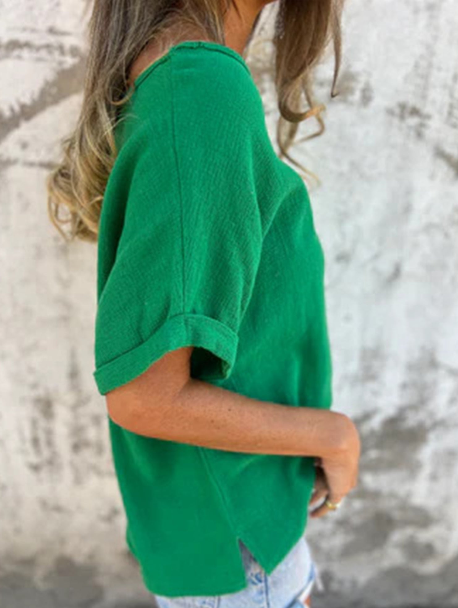Solid Crewneck Short Sleeve Tee