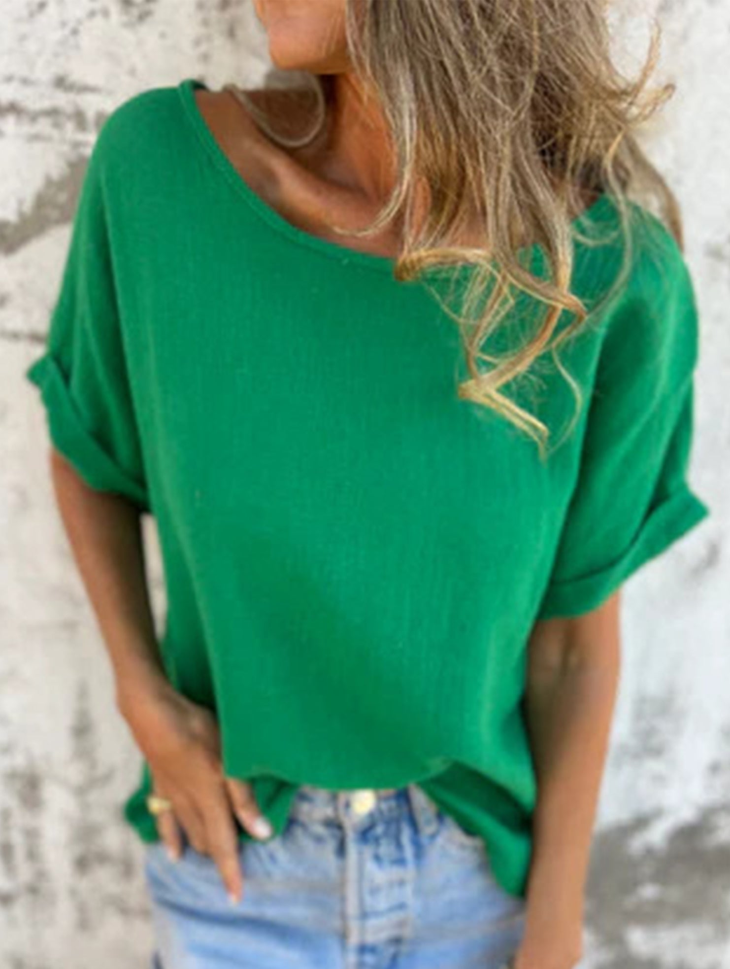 Solid Crewneck Short Sleeve Tee