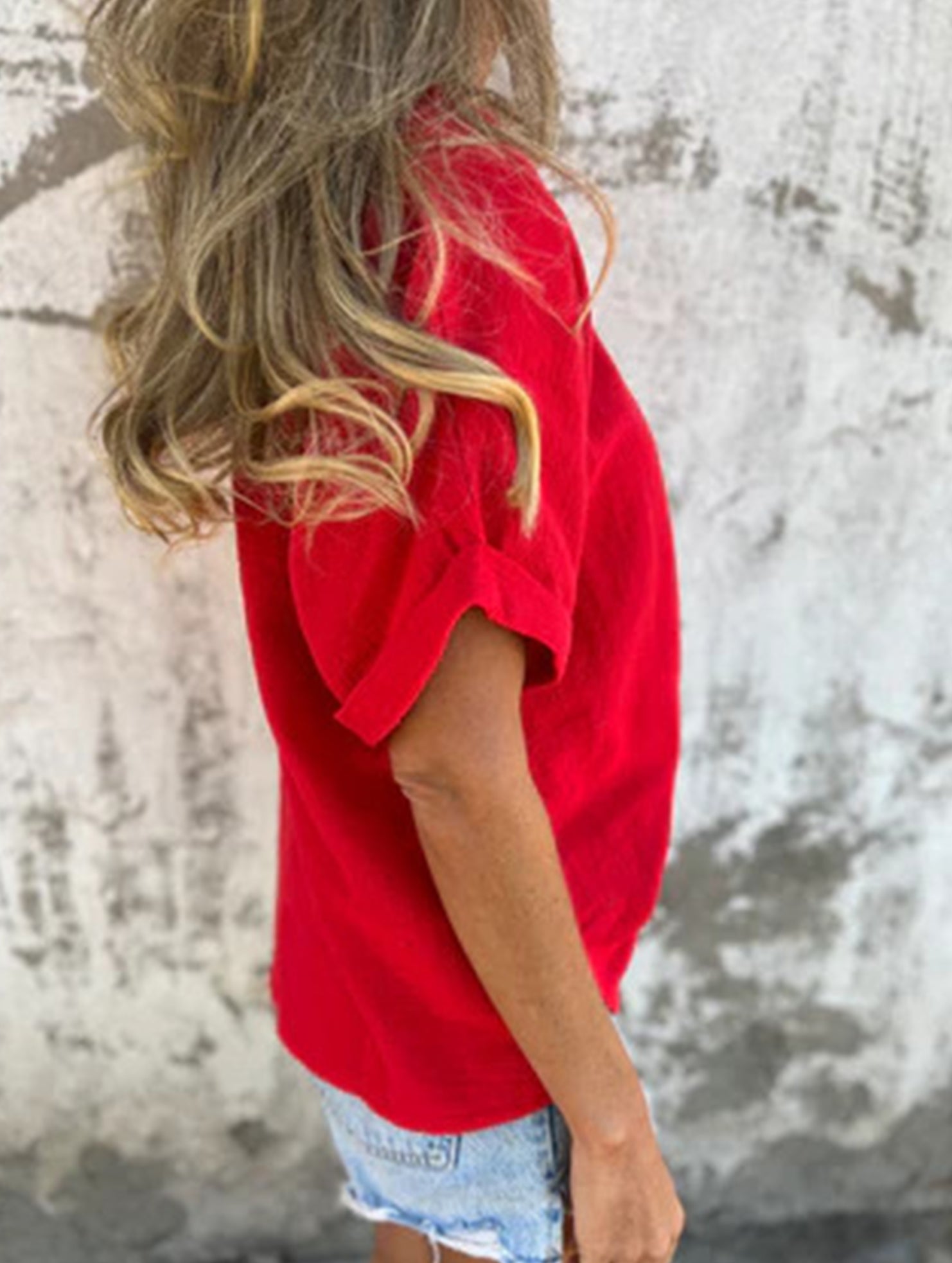 Solid Crewneck Short Sleeve Tee