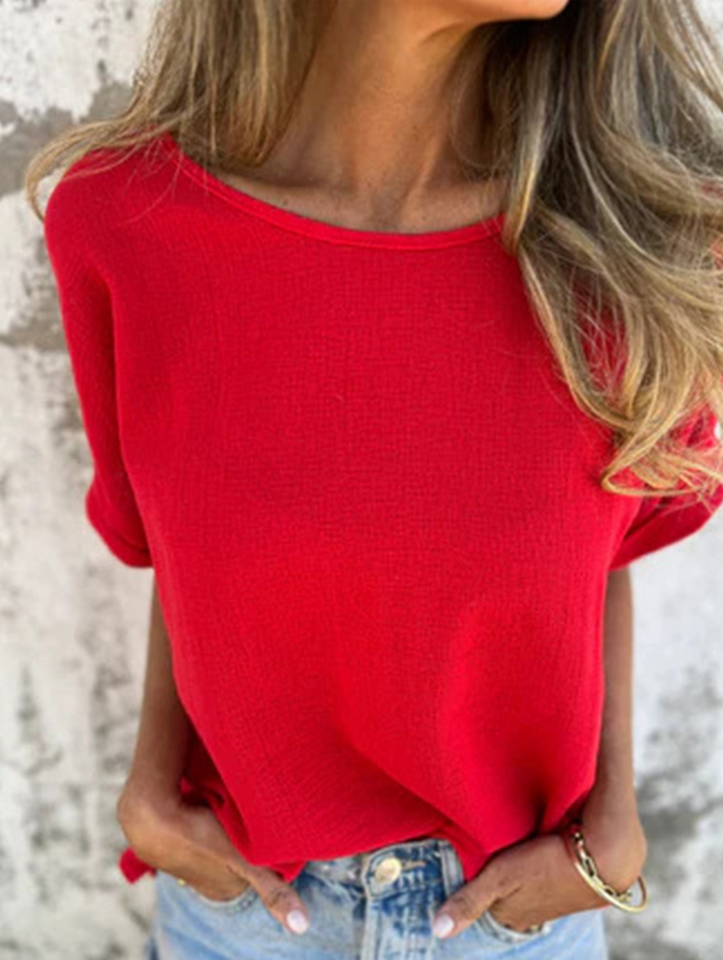 Solid Crewneck Short Sleeve Tee