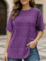 Shiny Thread Crewneck Tee