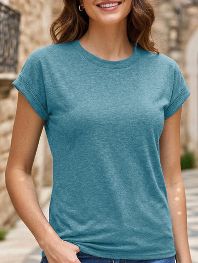 Loose Crewneck Short Sleeve Tee_CWTTS00897