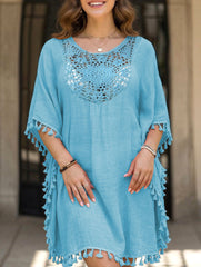 Crochet Fringe Beach Cover Up Bikini
