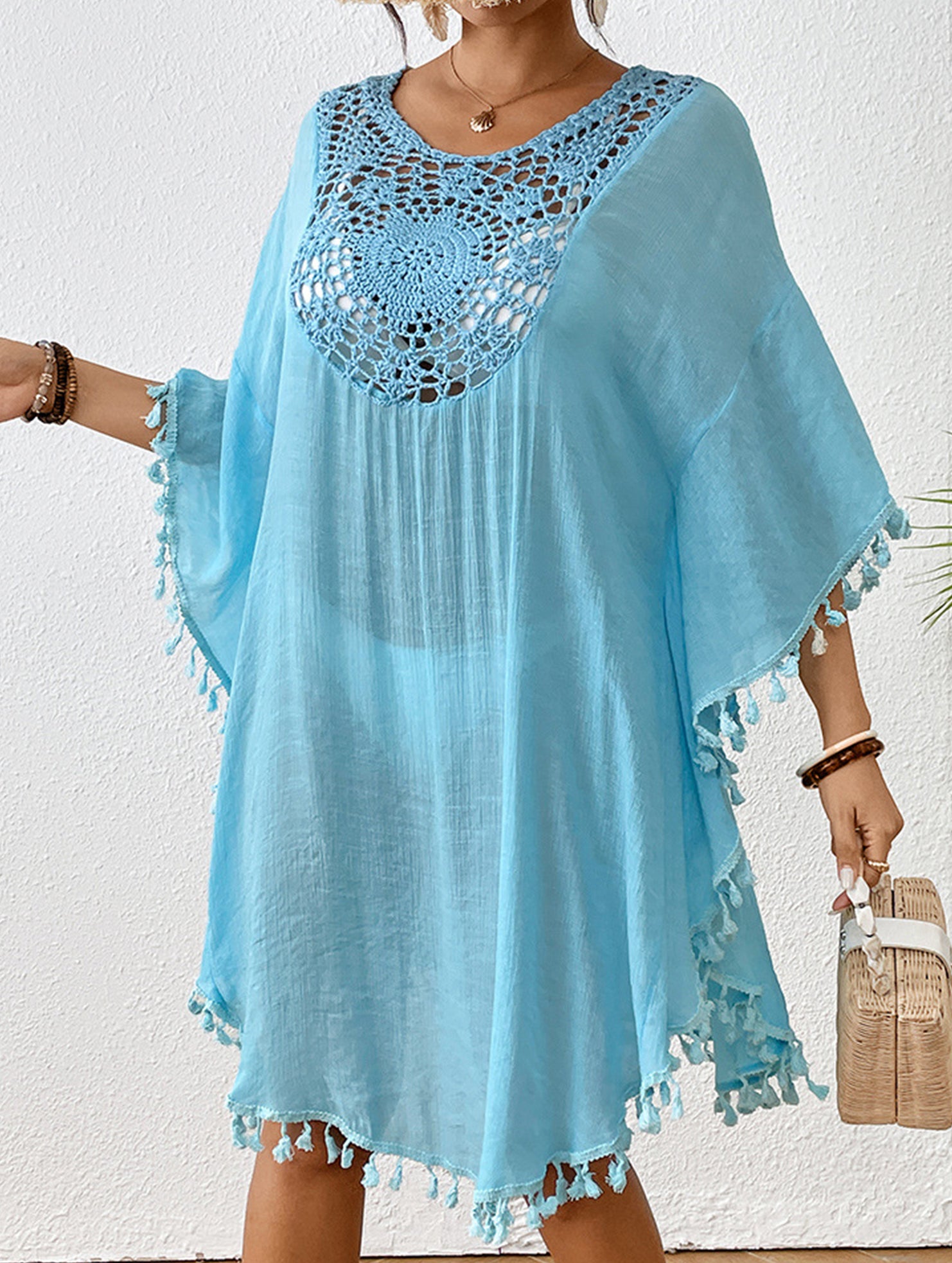 Crochet Fringe Beach Cover Up Bikini