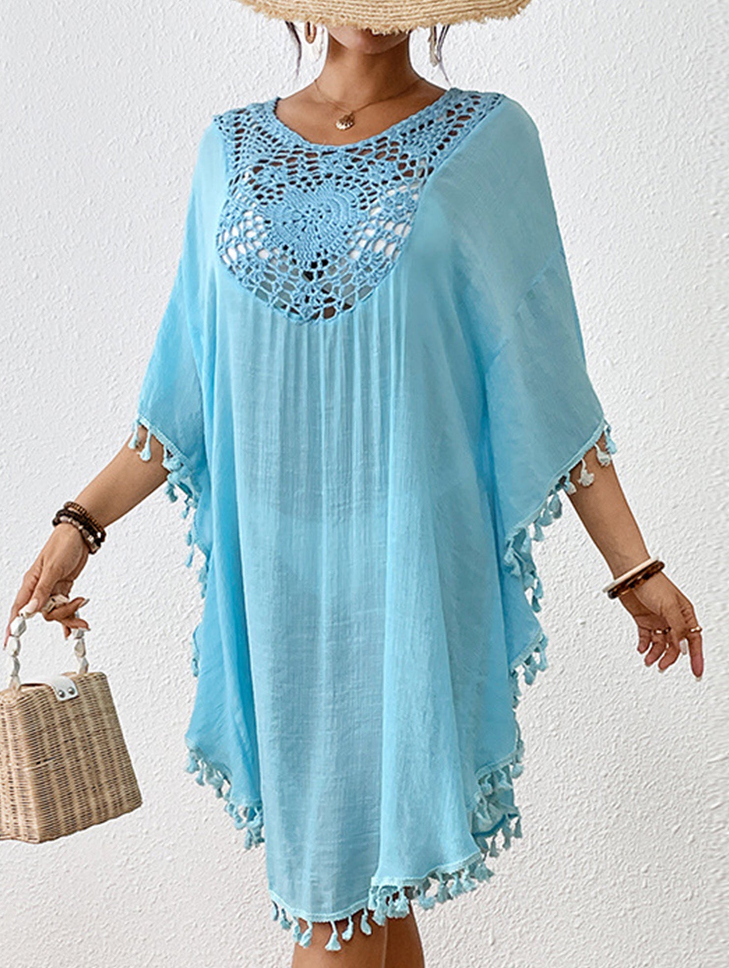 Crochet Fringe Beach Cover Up Bikini
