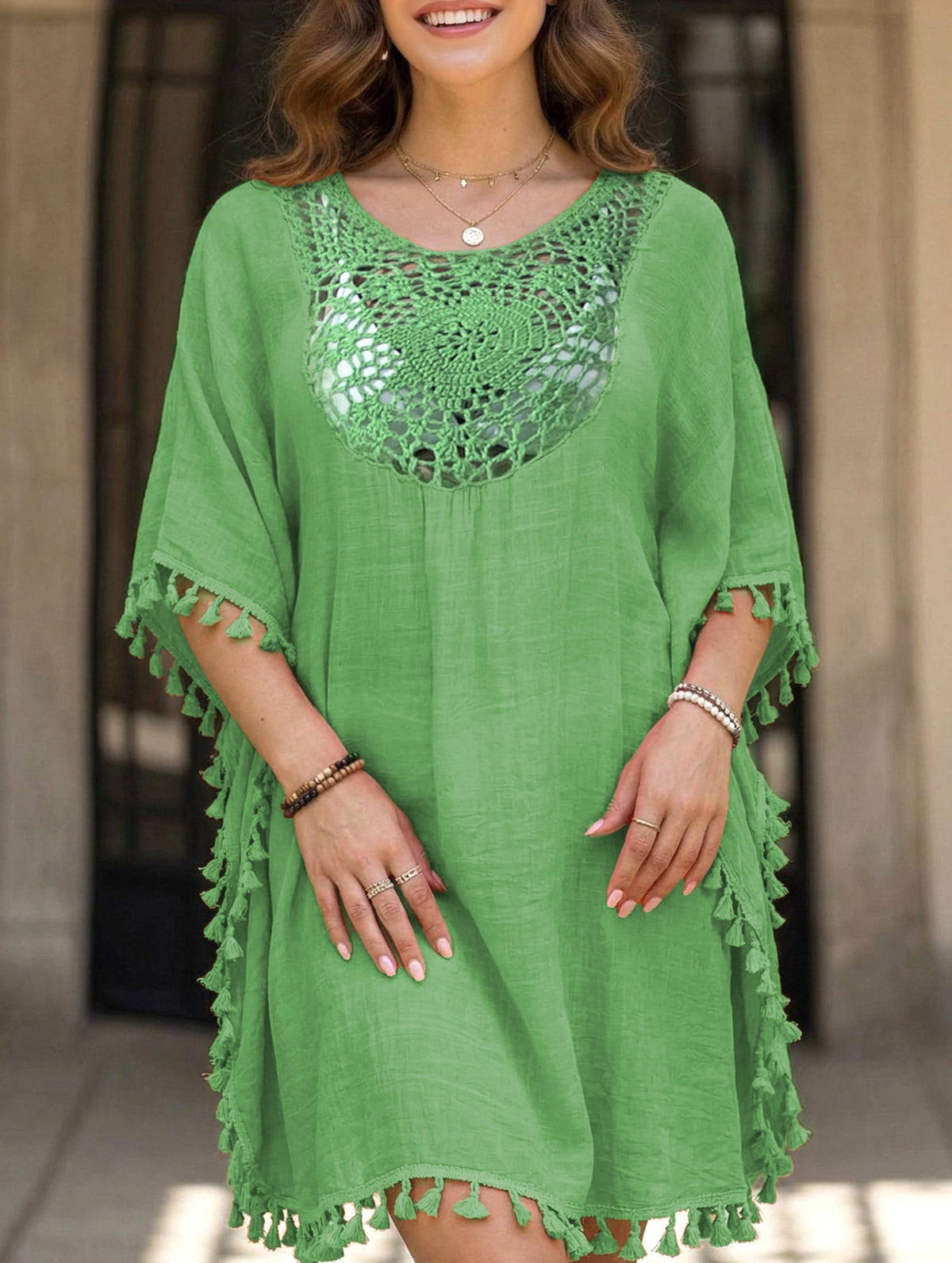Crochet Fringe Beach Cover Up Bikini