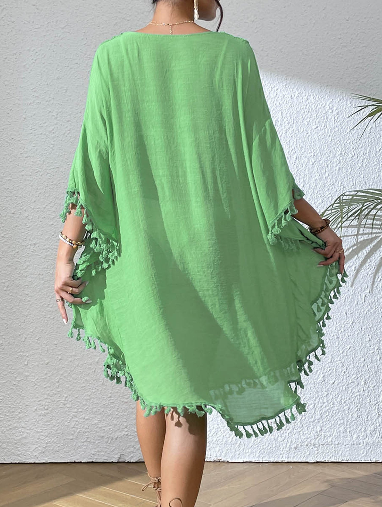 Crochet Fringe Beach Cover Up Bikini
